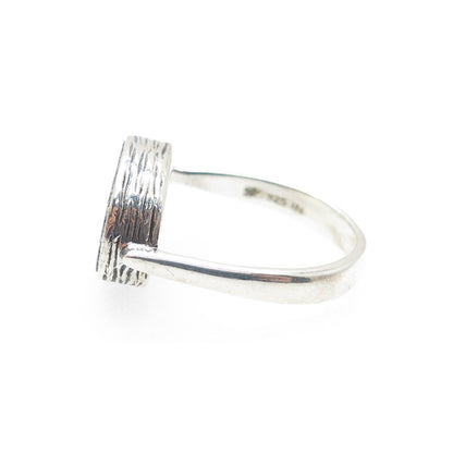 SAMUEL BENHAM 925 Sterling Silver Vintage Real Diamond Inlay Ring Size 5.5