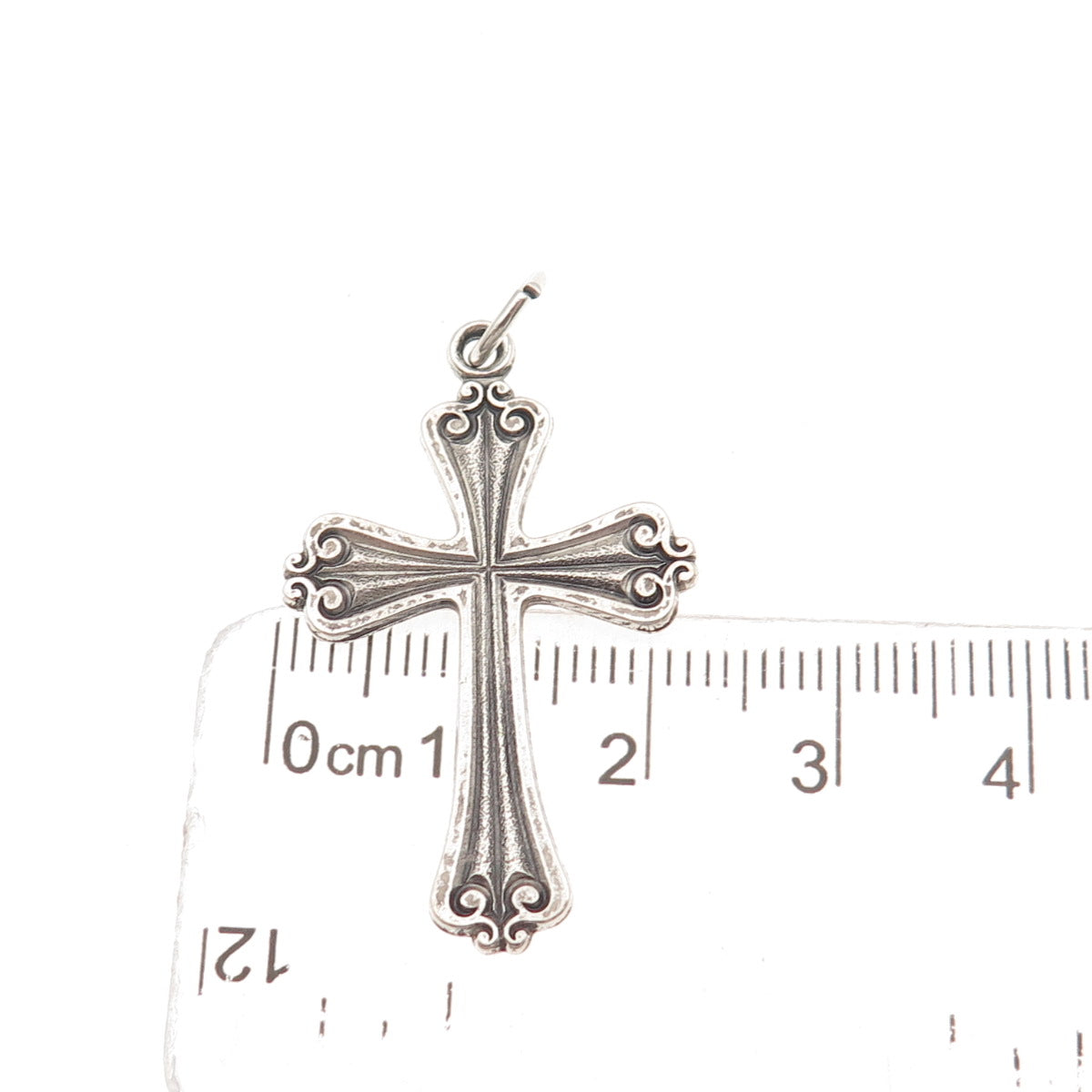 925 Sterling Silver Vintage Cross Religious Oxidized Charm Pendant
