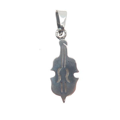 925 Sterling Silver Vintage Mexico Modernist Violin Minimalist Charm Pendant