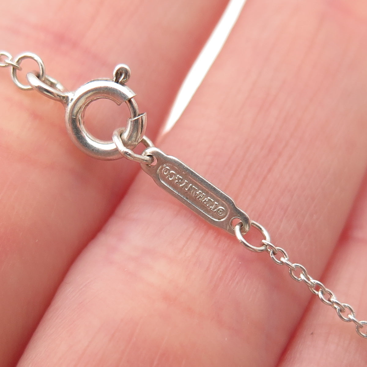 Tiffany & Co. 925 Sterling Silver Vintage Eiffel Tower Cable Chain Necklace 18"