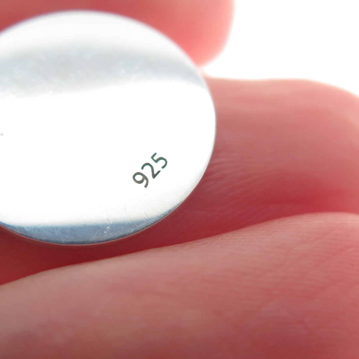 925 Sterling Silver Turquoise Enamel USA Map Round Tag Minimalist Charm Pendant