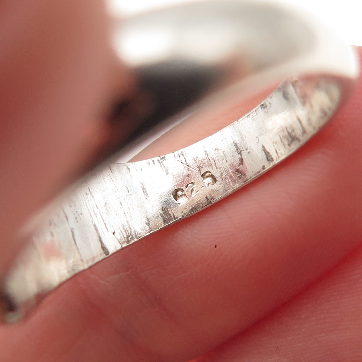925 Sterling Silver Vintage Om Mantra Oxidized Ring Size 11