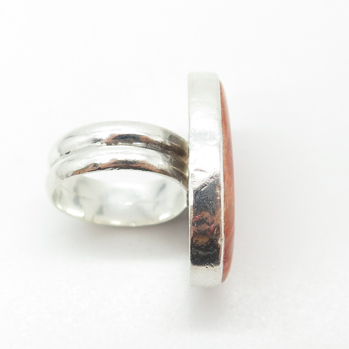 950 Silver Vintage Real Picture Jasper Gemstone Ring Size 6.75