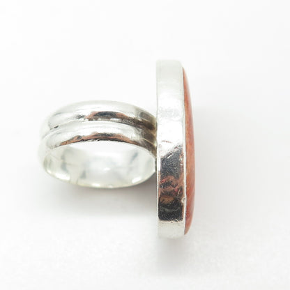 950 Silver Vintage Real Picture Jasper Gemstone Ring Size 6.75