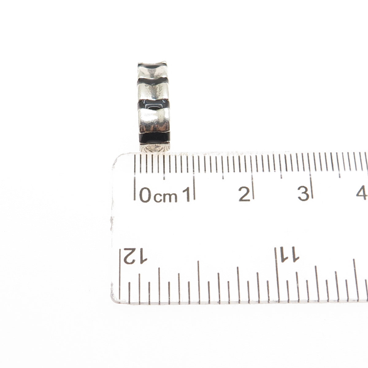 925 Sterling Silver Vintage Enamel Candy Cane Minimalist Slide Charm Pendant