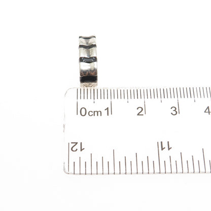 925 Sterling Silver Vintage Enamel Candy Cane Minimalist Slide Charm Pendant