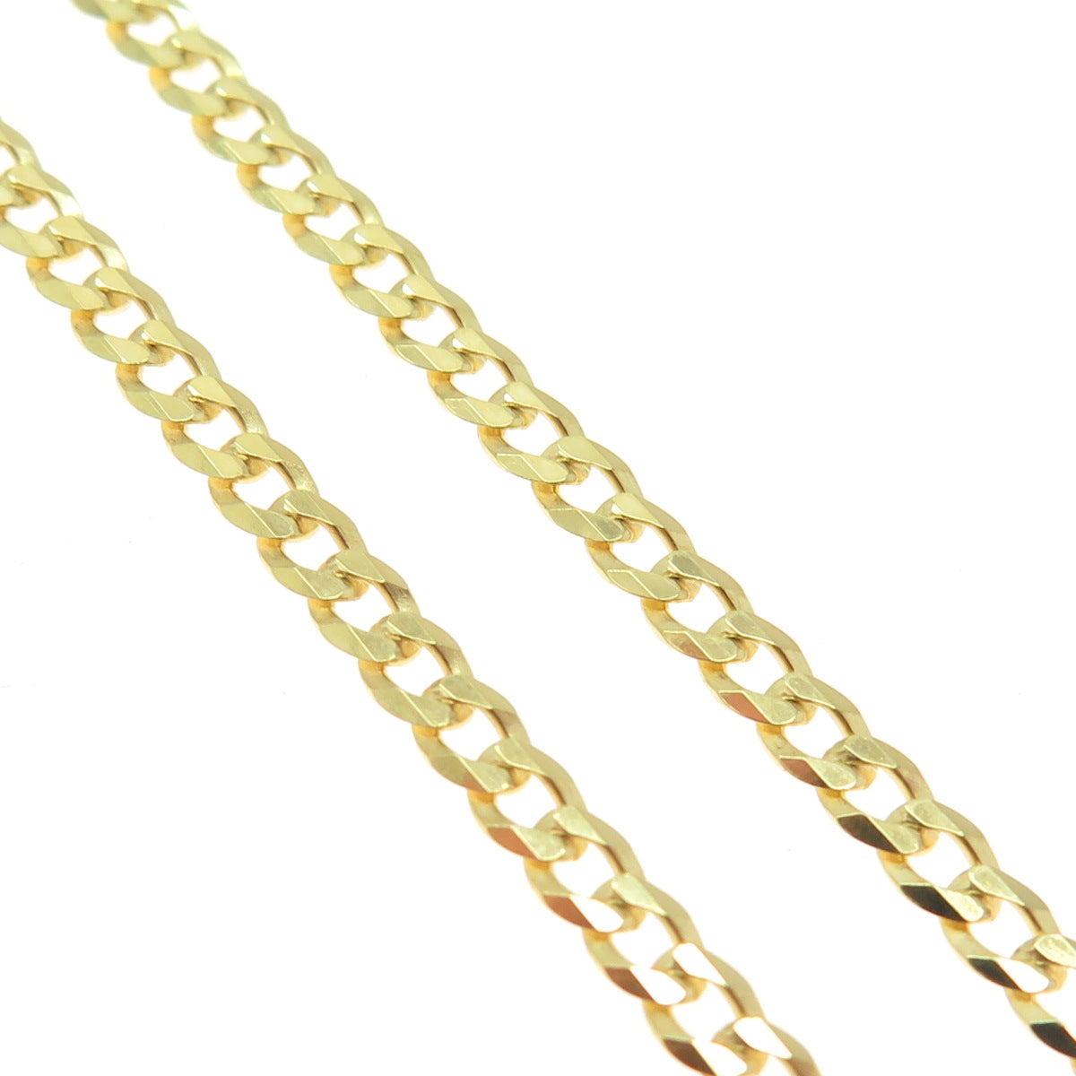 P. LUX 925 Sterling Silver Gold Plated Italy Flat Curb Chain Necklace 16"