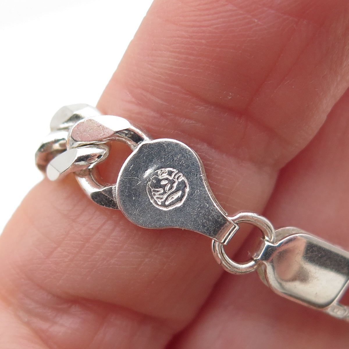 925 Sterling Silver Vintage Italy Curb Chain Necklace 22"