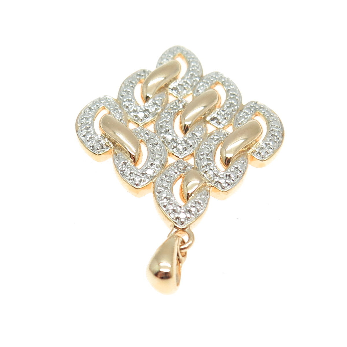 ROSS SIMONS 925 Sterling Silver 2-Tone Real Diamond Accent Pendant