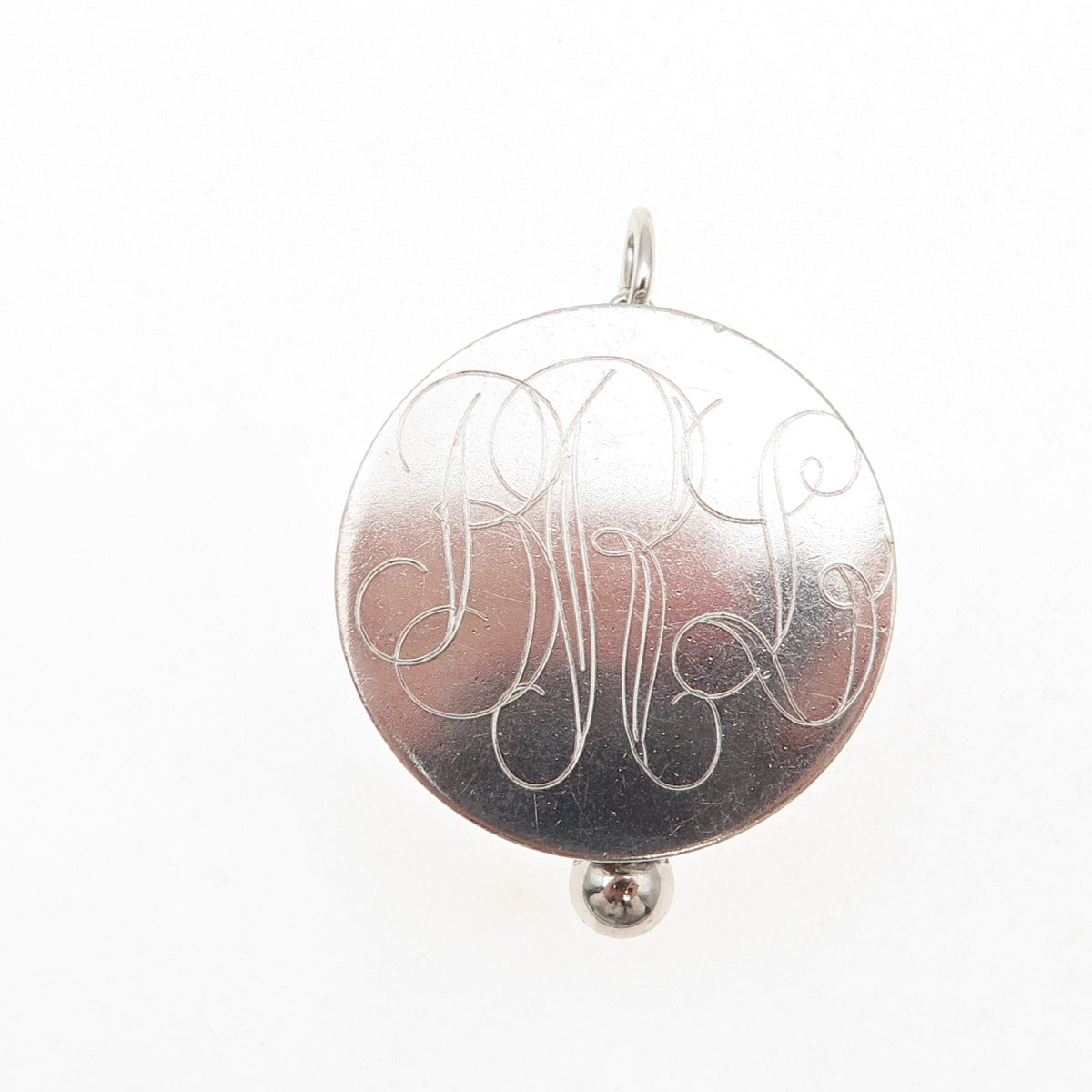 Leonore Doskow 925 Sterling Silver Vintage Engraved BRL Monogram Pill Box