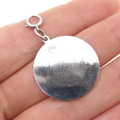 ELCO 925 Sterling Silver Vintage Happy Birthday Spring Ring Lock Charm Pendant