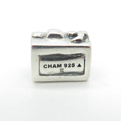 CHAMILIA 925 Sterling Silver Round-Cut C Z Retro Camera Bead Charm