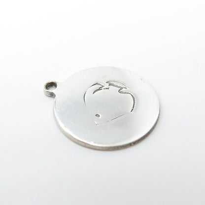 925 Sterling Silver USA Two In Town Tang Fish Charm Pendant