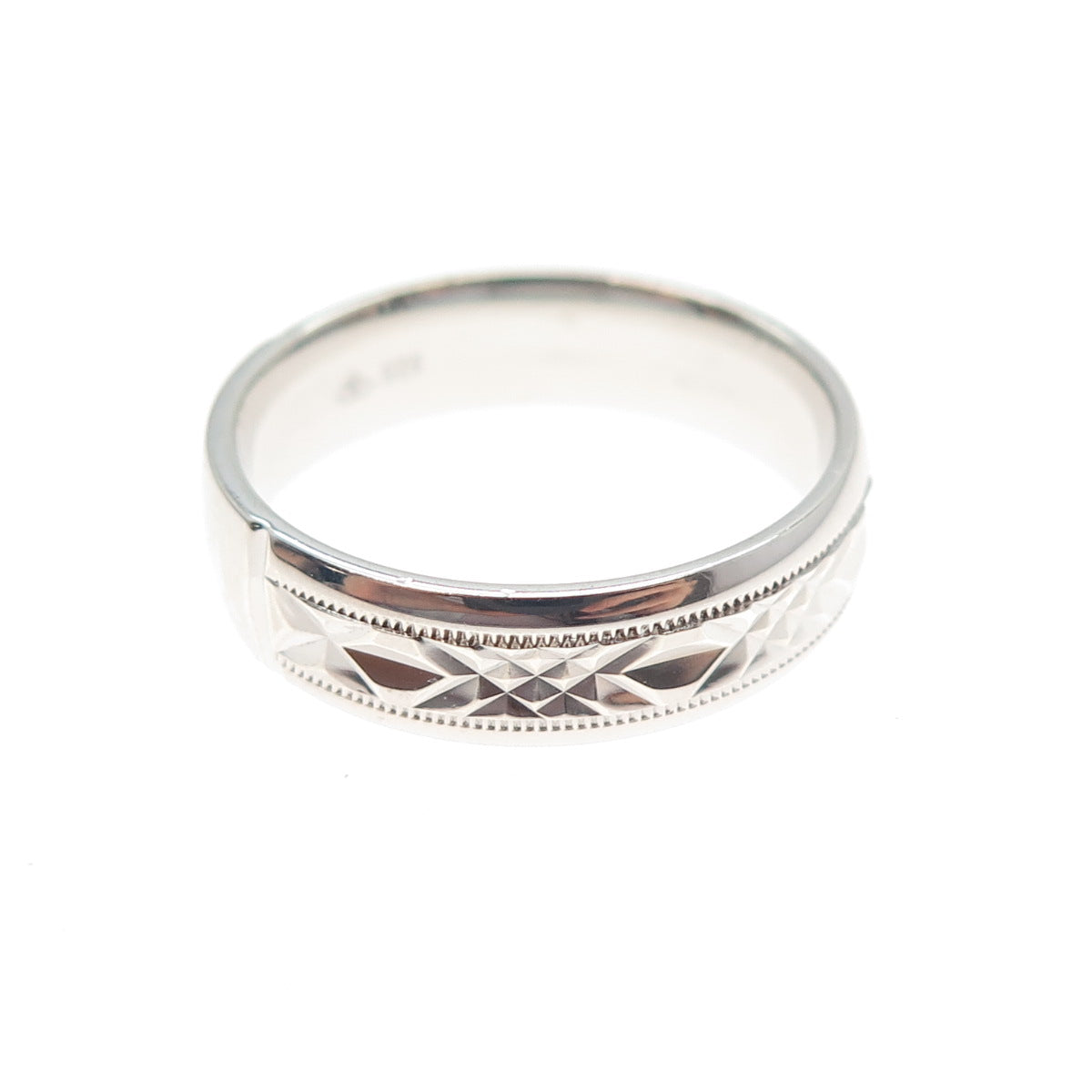 925 Sterling Silver Diamond-Cut Crisscross Band Ring Size 10.25