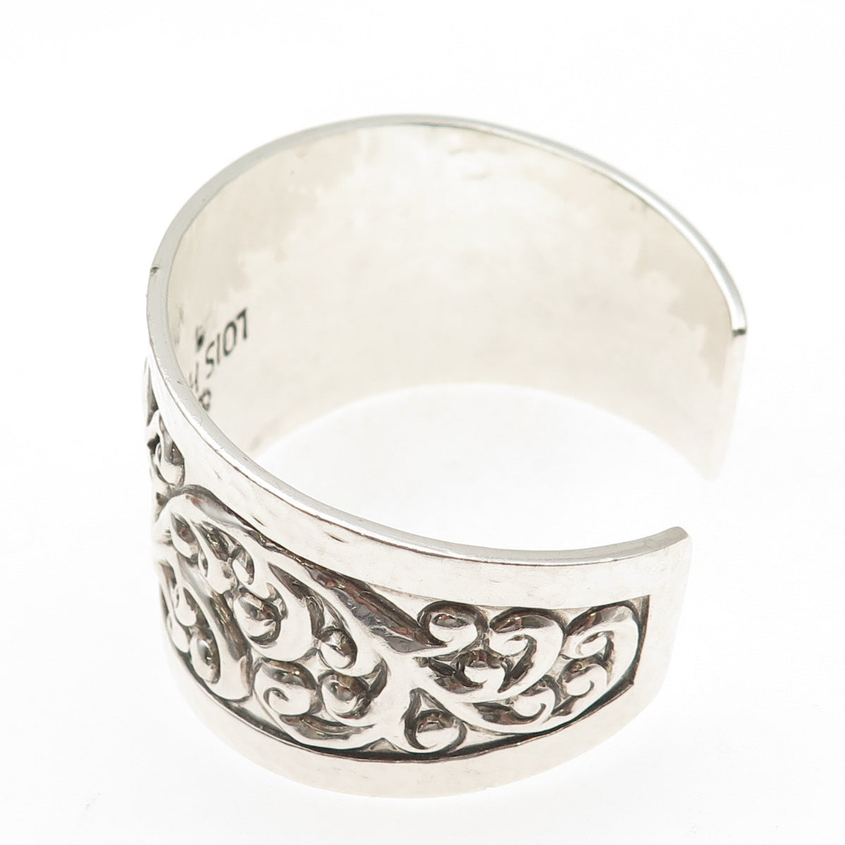 LOIS HILL 925 Sterling Silver Vintage Signature Scroll Adjustable Bracelet 7"