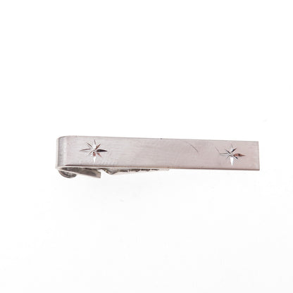 925 Sterling Silver Antique Art Deco Starburst Tie Clip