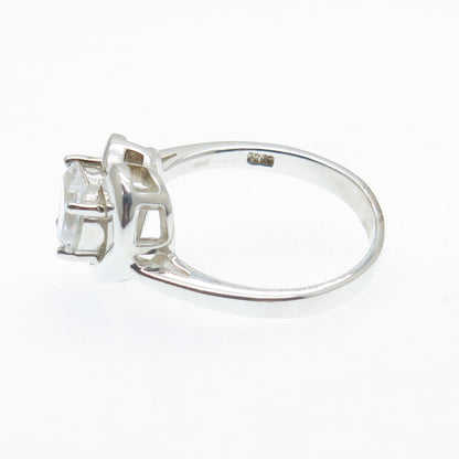 925 Sterling Silver Heart-Cut C Z Promise Ring Size 9