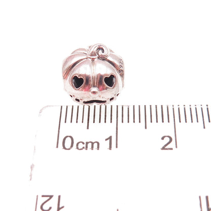 Pandora 925 Sterling Silver Halloween Pumpkin Slide Bead Charm