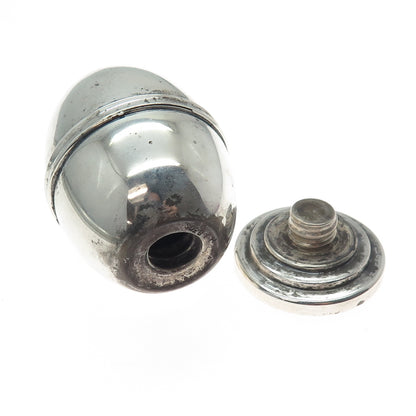 830S Silver Antique Scandinavian Egg Oxidized Salt / Pepper Shaker