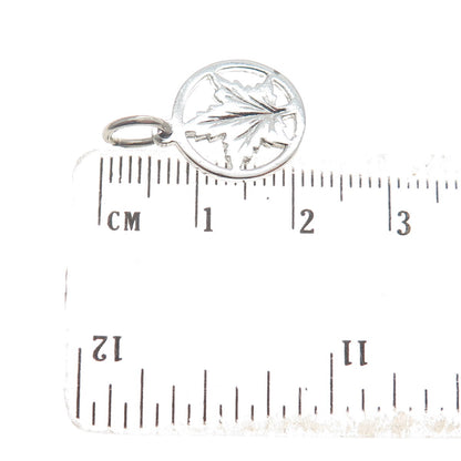 925 Sterling Silver Vintage Maple Leaf Minimalist Charm Pendant
