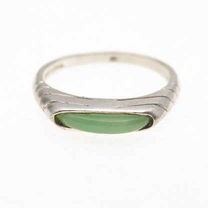 Jewelry Concepts 925 Sterling Silver Vintage Real Jade Stackable Ring Size 8