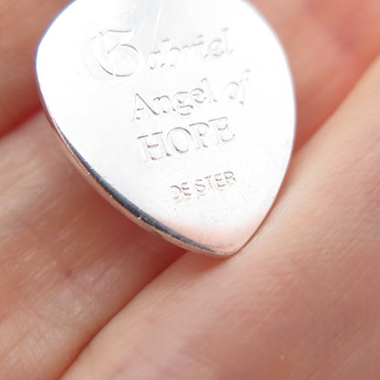 925 Sterling Silver Vintage Gabriel Angel of Hope Lobster Lock Charm Pendant