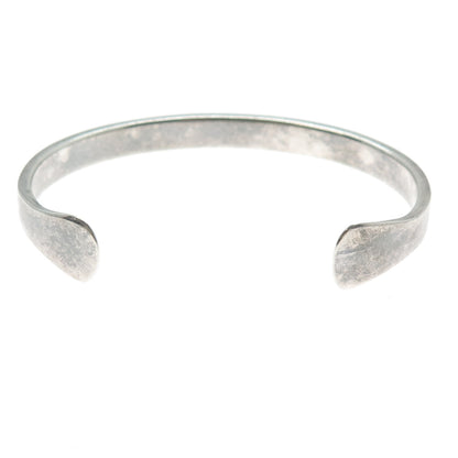 925 Sterling Silver Vintage Modernist Oxidized Adjustable Cuff Bracelet 7"
