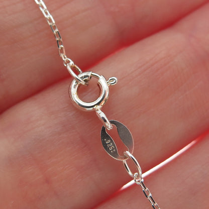 925 Sterling Silver Modernist Spiral Bar Cable Chain Necklace 18"