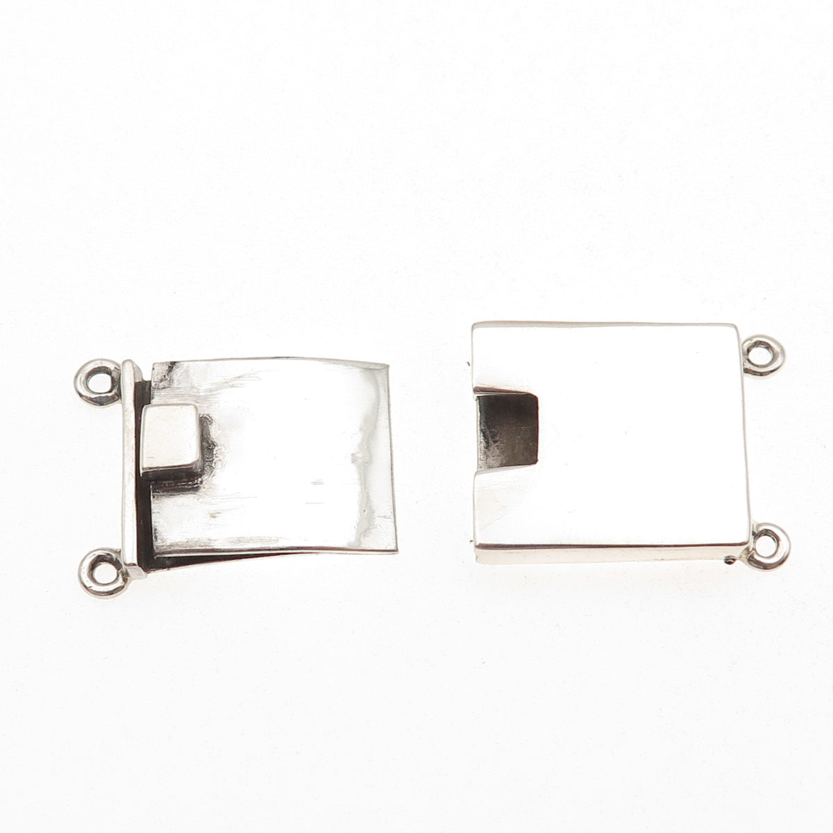 925 Sterling Silver Vintage Mexico Bracelet / Necklace Box Lock Clasp