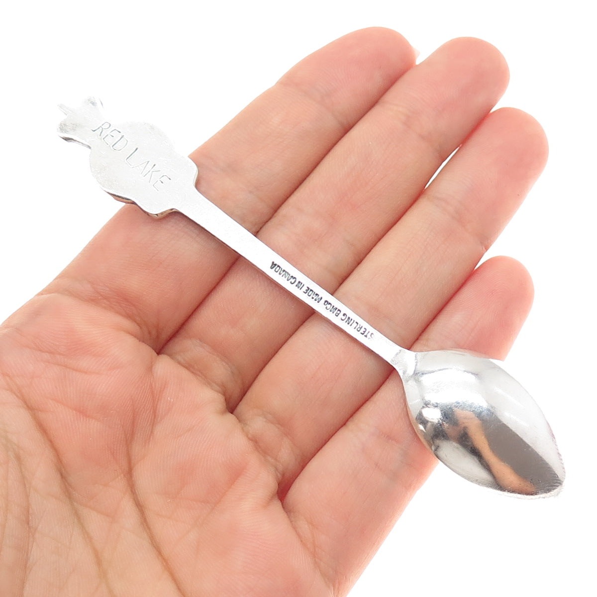 BREADNER CO. 925 Sterling Antique Enamel Canada From Sea To Sea Coffee Spoon