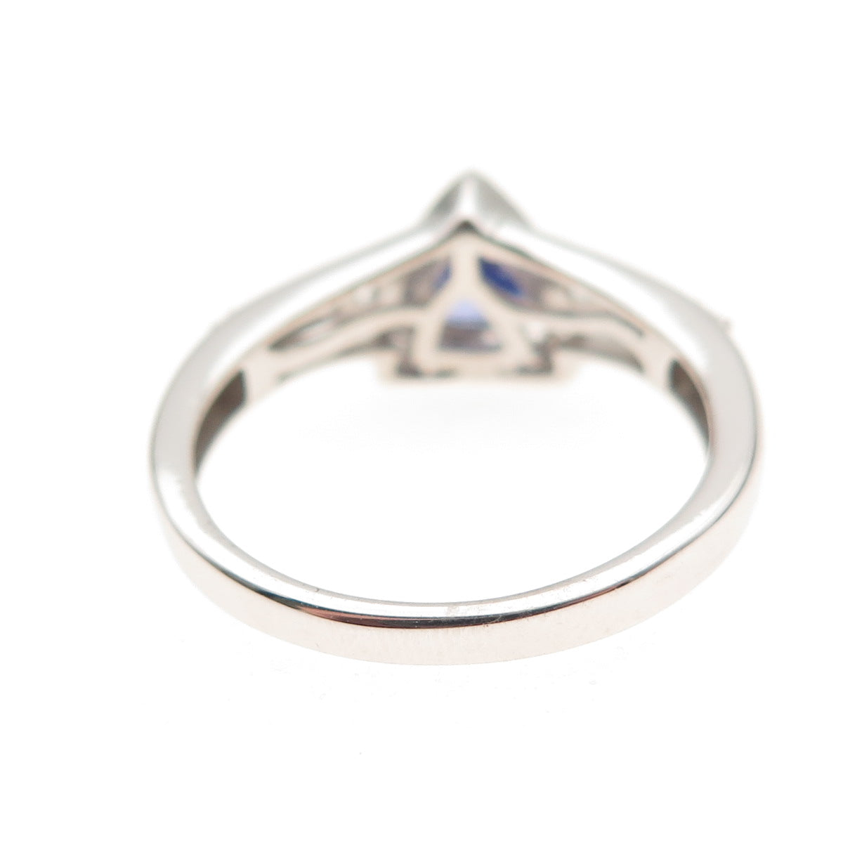 Chuck Clemency 925 Sterling Silver Real Tanzanite & White Topaz Ring Size 8.25