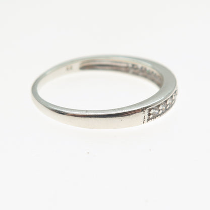 JH YOUNG 925 Sterling Silver Round-Cut C Z Half Eternity Band Ring Size 8.5