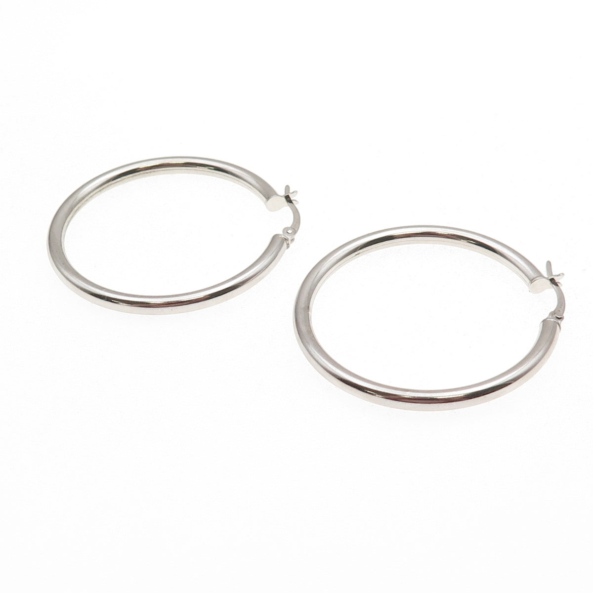 925 Sterling Silver Tube Hoop Earrings