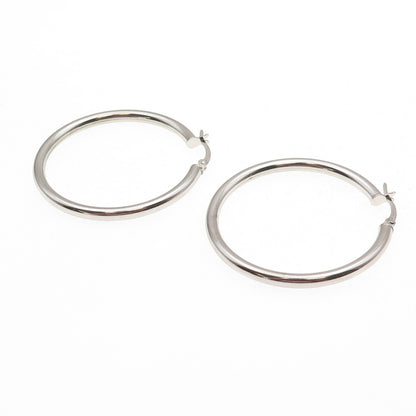 925 Sterling Silver Tube Hoop Earrings