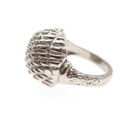 925 Sterling Silver Vintage Modernist Dome Ring Size 6