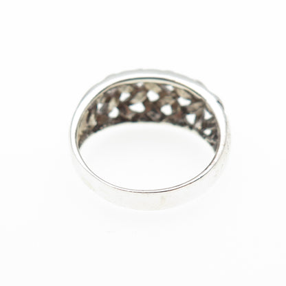 CHAPAL ZENRAY 925 Sterling Silver Vintage Woven Cage Oxidized Ring Size 7