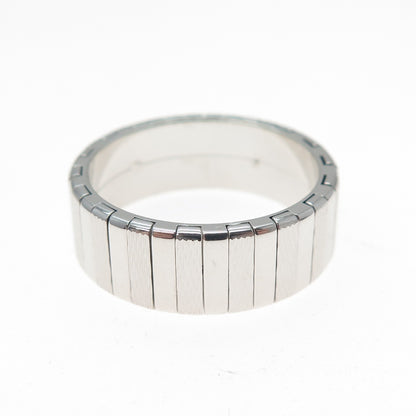 NEOS 925 Sterling Silver Textured Ribbed Band Ring Size 10.25
