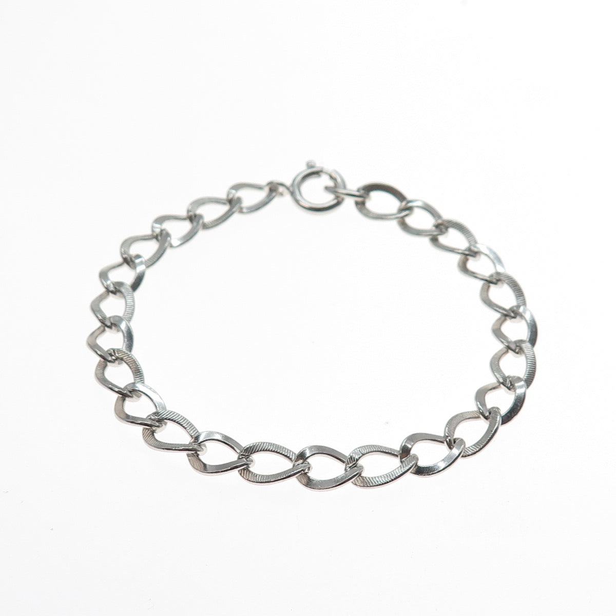 925 Sterling Silver Vintage Curb Link Bracelet 7"