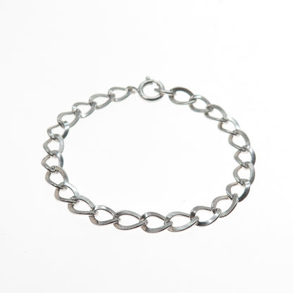 925 Sterling Silver Vintage Curb Link Bracelet 7"
