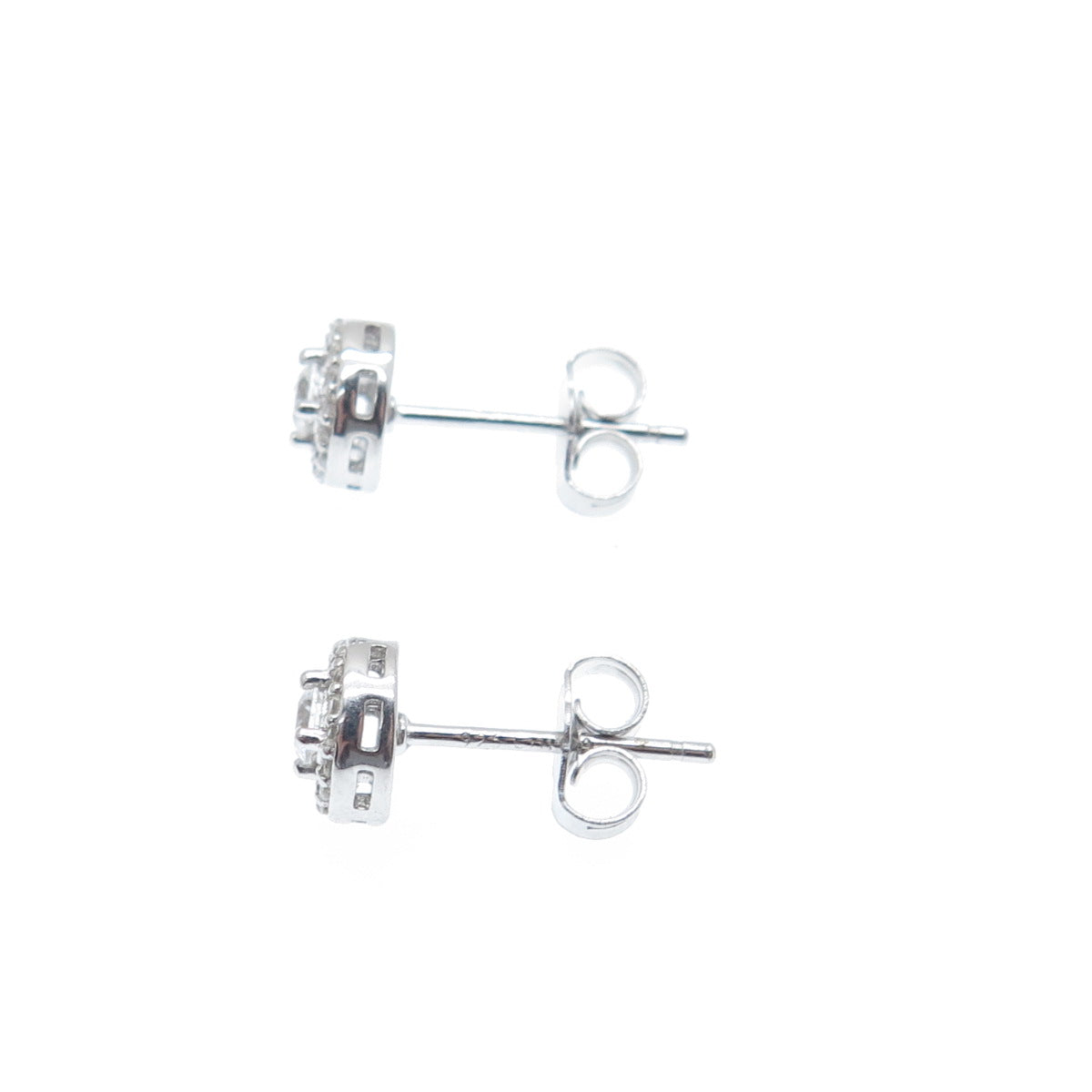 925 Sterling Silver Round-Cut C Z Sparkle Stud Earrings