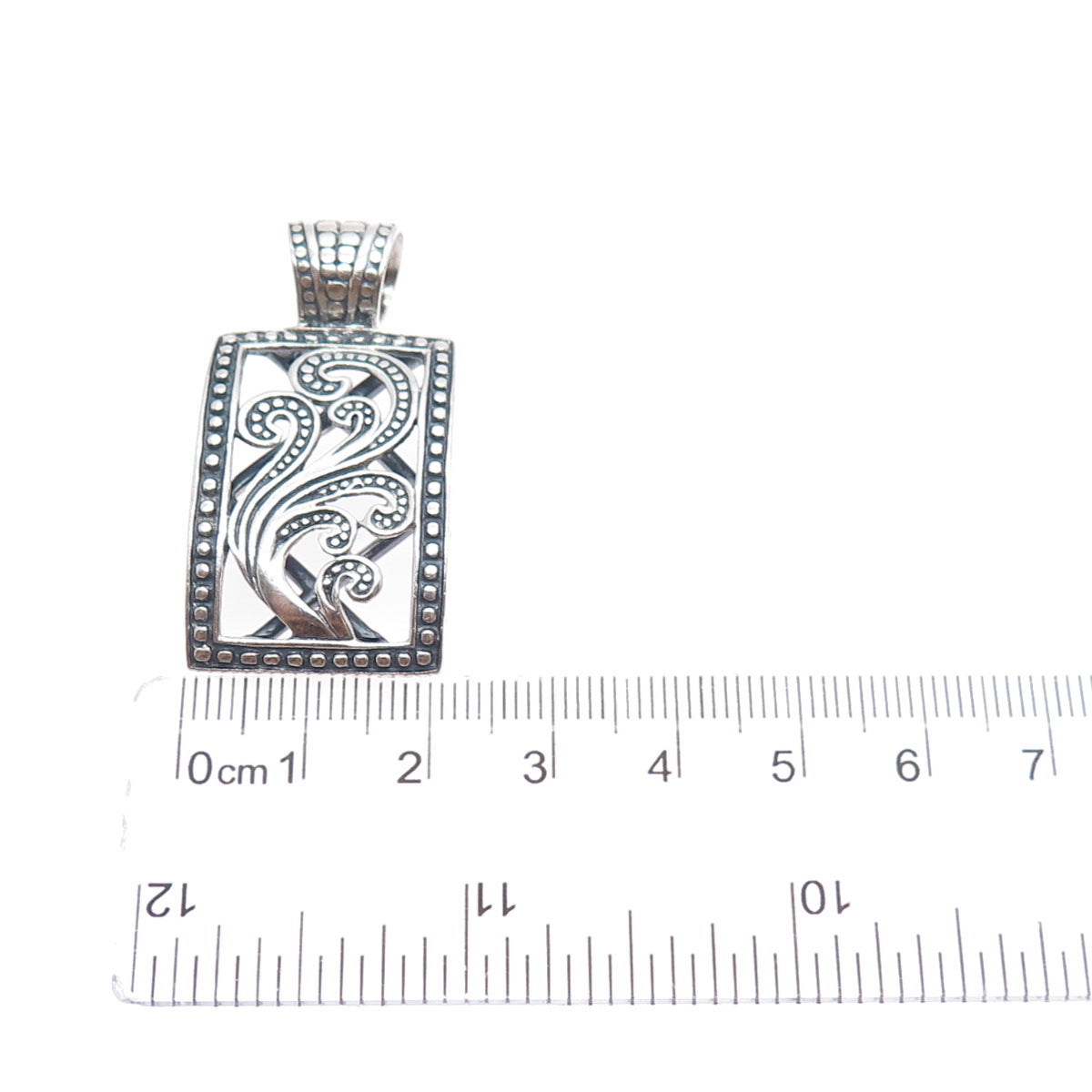 SILPADA 925 Sterling Silver Vintage Paisley Filigree Oxidized Charm Pendant