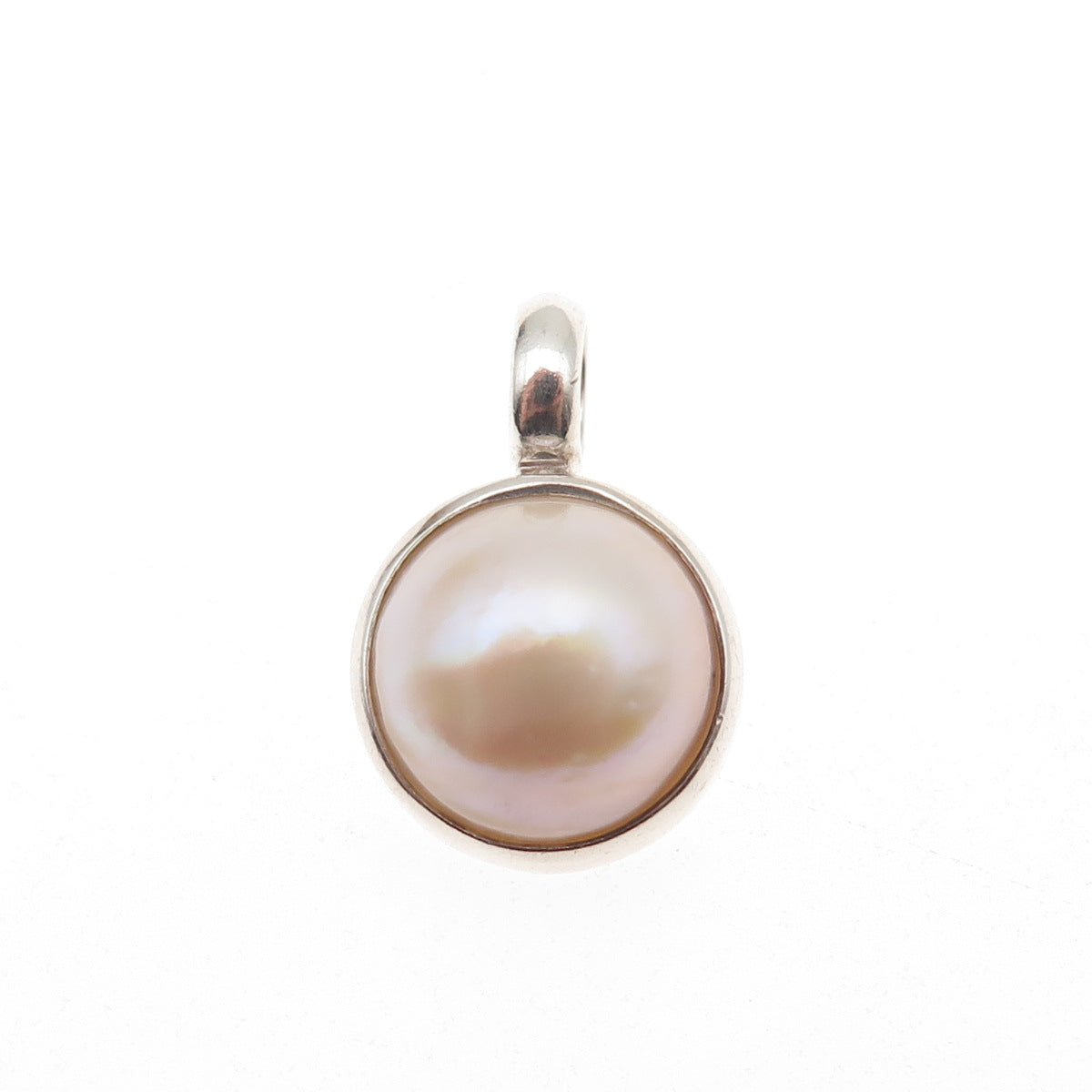 925 Sterling Silver Vintage Real Pearl Charm Pendant