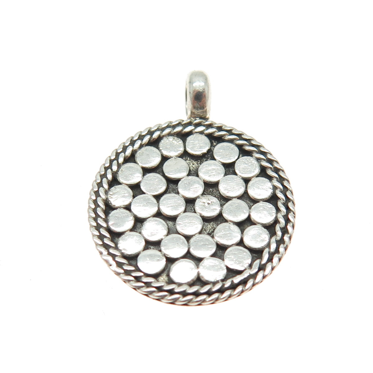 KEMMI 925 Sterling Silver Vintage Polka Dot Pendant