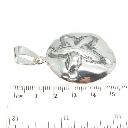 925 Sterling Silver Vintage ATI Mexico Sand Dollar Pendant