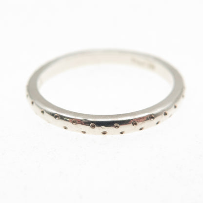 Estelle 925 Sterling Silver Vintage Dotted Stackable Band Ring Size 7