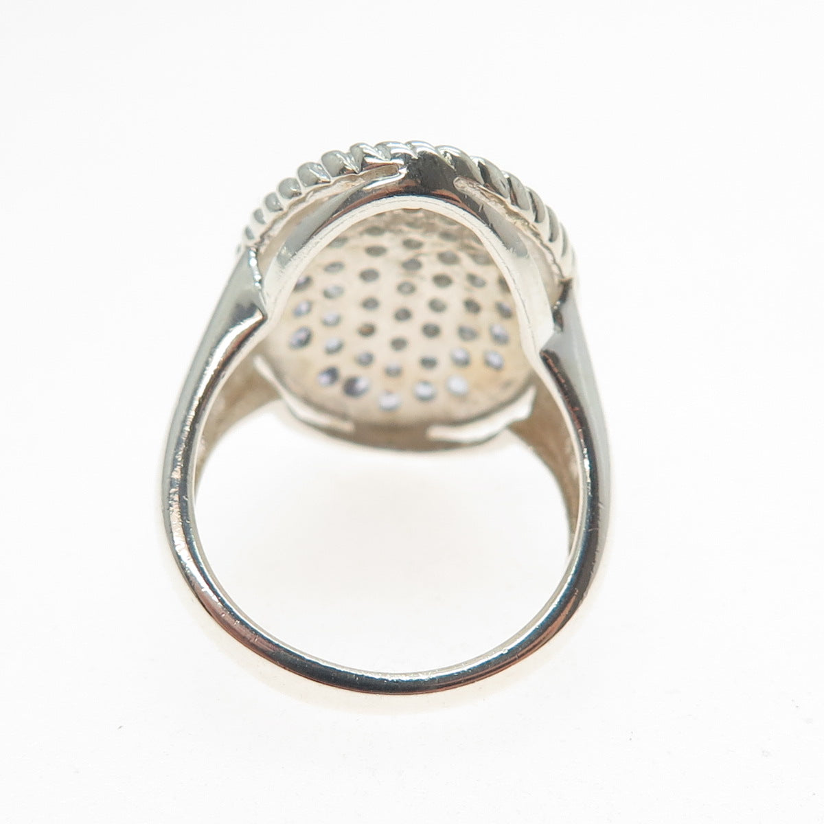 KEN CRAFTS 925 Sterling Silver Real Round-Cut Tanzanite Ring Size 7.25