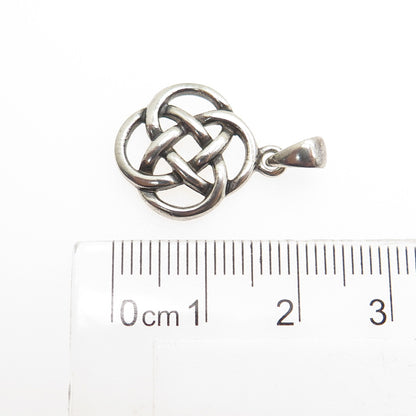 925 Sterling Silver Vintage Celtic Knot Minimalist Charm Pendant