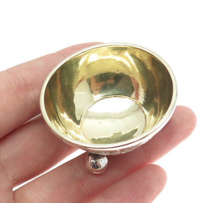 875 Silver Antique Art Deco European Engraved Saltcellar