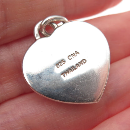 CNA Pranda 925 Sterling Silver Vintage Real Lavender Jade Heart Charm Pendant