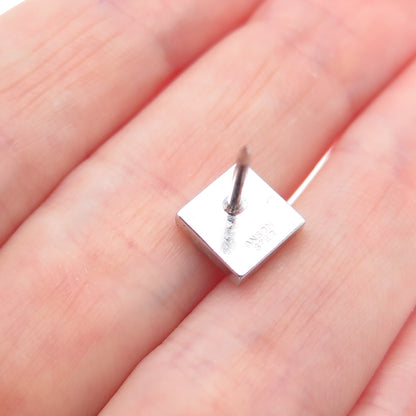 ANSON 925 Sterling Silver Vintage Square Tie Tack Lapel Pin